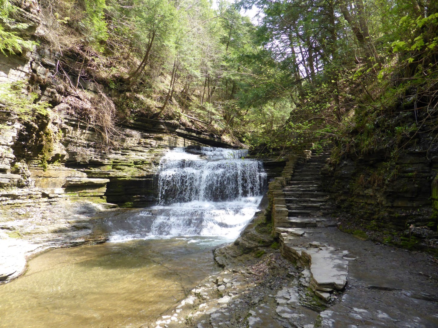 Buttermilk falls state park, buttermilk watervallen, trail, buttermilk creek, ithaca formation